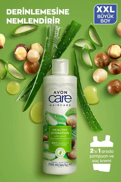 AVON Care Aloe Vera Ve Makademya Fındığı Yağı Şampuan Ve Saç Bakım Kremi 700 Ml. - 4