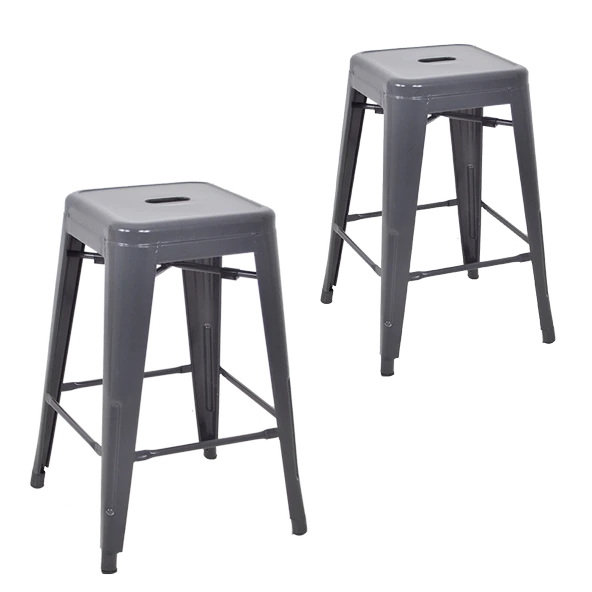 Tolix Yüksek Metal Tabure (2 Adet)