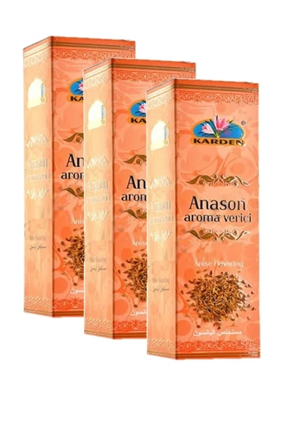 3 Kutu Anason Aroması Doğal Aroma Verici 250 Cc X 3 Cam Şişe Anason Aroma Yağ Anoson