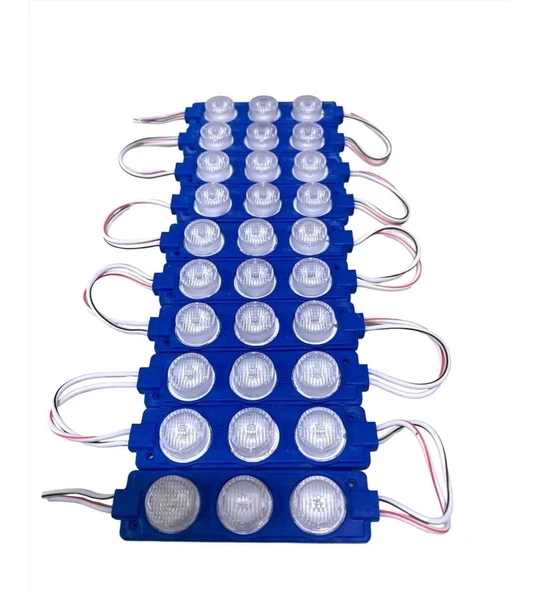 Modül 3 Led 3W Kablolu Parmak Led  5 adet Mavi Renk - 2