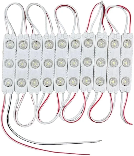 Beyaz 3 Ledli Kablolu Parmak Led 12 v 5 adet - 2