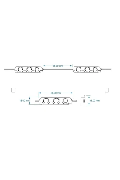 Beyaz Modül Mercekli 3 Ledli Kablolu Parmak Led 12 v 5 adet - 5