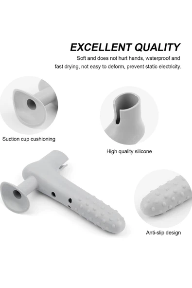 Yenigeldi 1 Adet Silikon Vantuzlu Kapı Kolu Kılıfı ,Duvar Koruma - 3