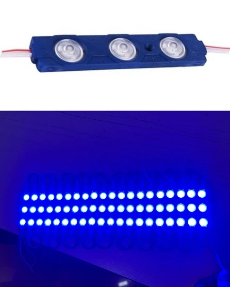 Mavi 3 Ledli Kablolu Parmak Led 12 v 5 adet
