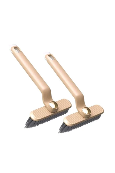 Yenigeldi 2 Adet Kahverengi Çok Fonksiyonlu 360 Derece Dönen Aralık Köşe Temizleme Fırçası