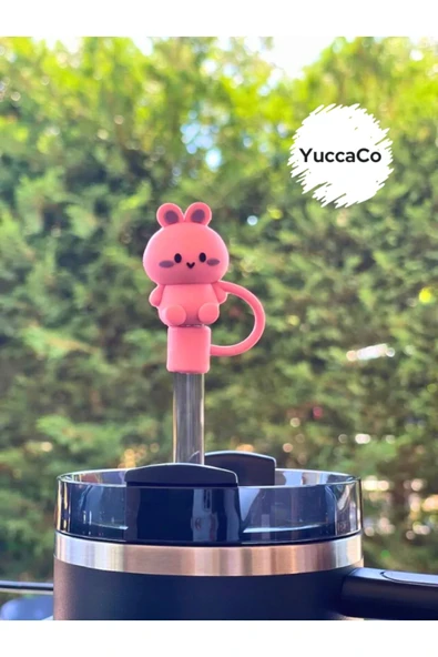 Stanley Termos Uyumlu Tavşan Aksesuar/ Pipet Koruyucu/ Hayvan Figürlü Pipet Kılıfı/ Pipet Tıpası - 3