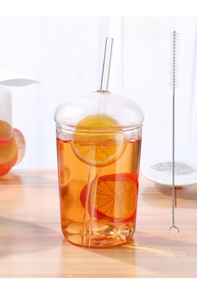 Yenigeldi 4 Adet Kubbe Kapaklı Cam Bardak (4 Adet 6mm Pipet Kapağı ) - 2