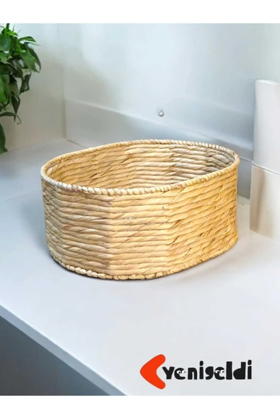 Yenigeldi (Y:21XG:38XU:47 CM) 1 Adet Raflar Için Düzenleyici Dekoratif Hasır Sepet Yen240030b