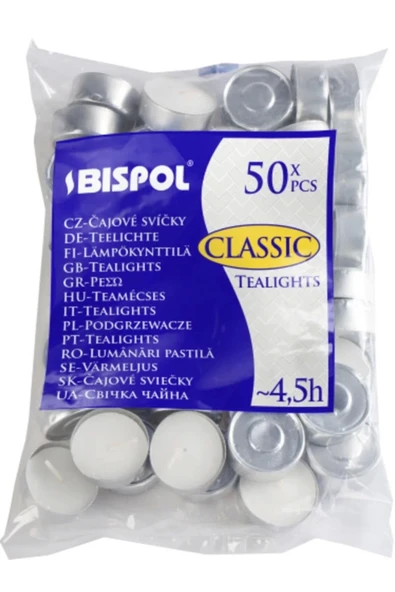 FXL 50 Li Tea Light , 50 Li Mum , 50 Li Kokusuz Mum