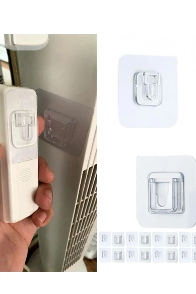 Yenigeldi 2 Set Çok Güçlü Kendinden Yapışkanlı Eşya Sabitleme Askısı Geçmeli Klips yzmk