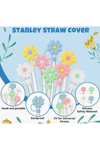 Stanley 1 Adet 10mm Stanley için Pipet Tıpası Çiçekli Pipet Kapağı Quencher Pipet Tıpa - 3