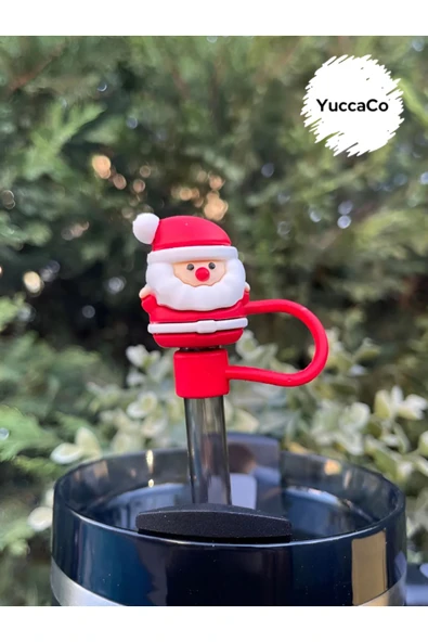 Stanley Termos Uyumlu Noel Baba Aksesuar/ Yılbaşı Konseptli Pipet Koruyucu/ Pipet Kılıfı/ Pipet Tıpası