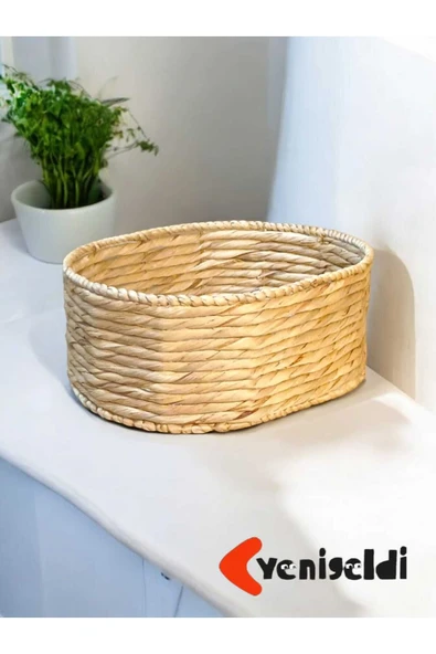 Yenigeldi (Y:17XG:33XU:41 CM) 1 Adet Raflar Için Düzenleyici Dekoratif Hasır Sepet Yen240030or
