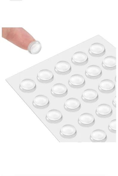 Yenigeldi 32 Adet Şeffaf Silikon Dolap Kapı Duvar Stoper Tampon Koruyucu