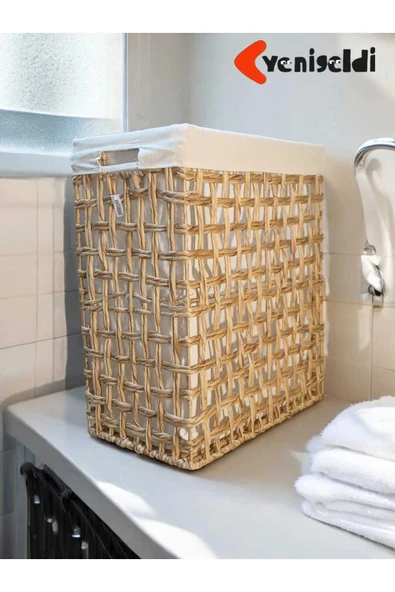 Yenigeldi (Y:60XG:50XU:28 CM)1 Adet Merdiven Sepeti Dergi Sepeti Depolama Için Büyük Hasır Sepet Yen240010b