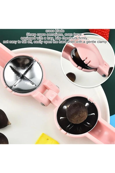 Yenigeldi 1 Adet Yeni Tasarım Ergonomik Paslanmaz Çelik Hazneli Kestane Kesici - Resim 2