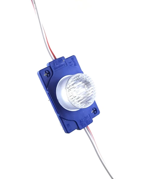 Led Modül Mavi Tekli Led Mercekli 12v Dc 1,5w İp 65 5 adet - 2