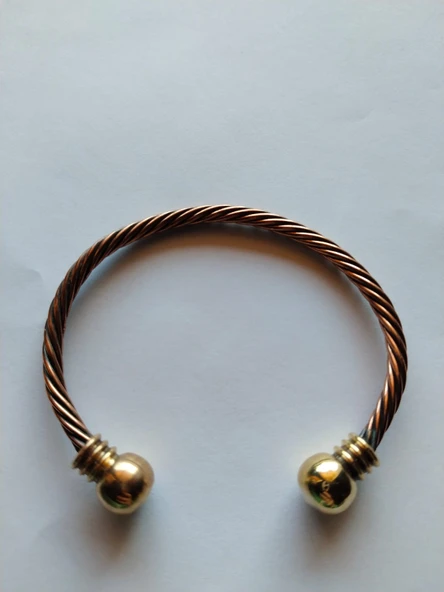 Viking Model Saf Bakır El Yapımı Bileklik Ayarlanabılır Şık Aksesuar Hediyeli - 2