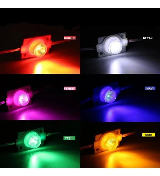 Led Modül Kırmızı Tekli Led Mercekli 12v Dc 1,5w İp 65 5 adet - 3