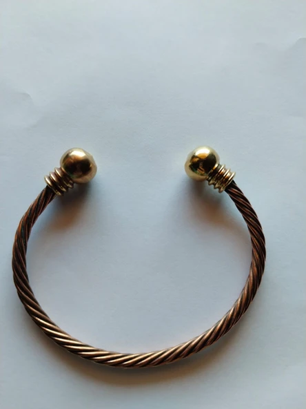 Viking Model Saf Bakır El Yapımı Bileklik Ayarlanabılır Şık Aksesuar Hediyeli - 3