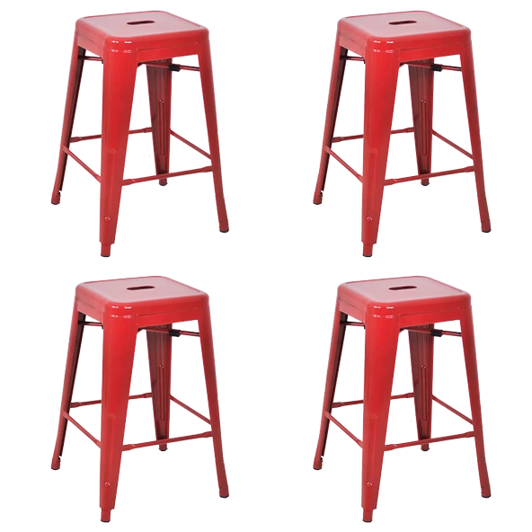 Tolix Yüksek Metal Tabure (4 Adet) - 3