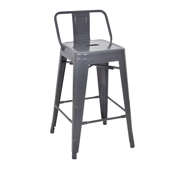 Tolix Sırtlı Yüksek Metal Tabure