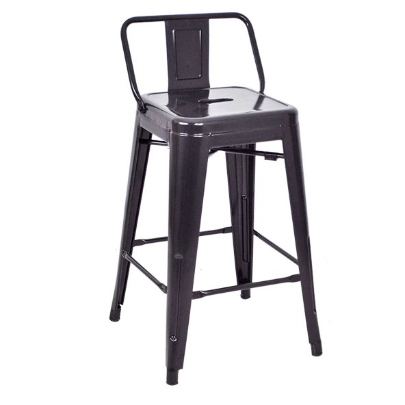 Tolix Sırtlı Yüksek Metal Tabure - 6