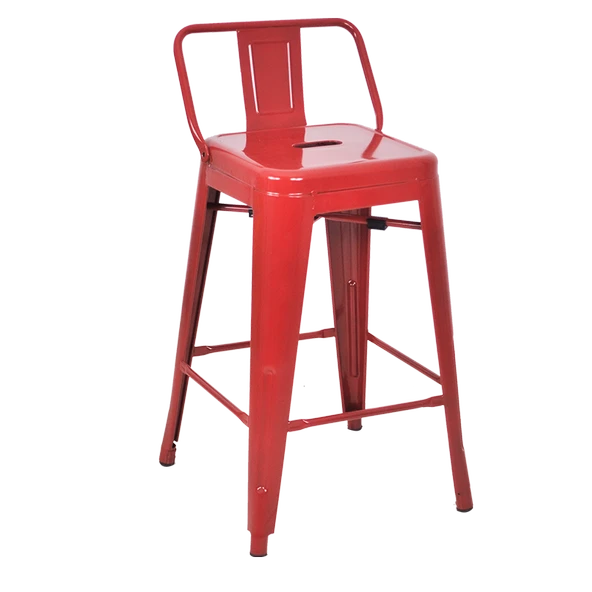 Tolix Sırtlı Yüksek Metal Tabure - 3