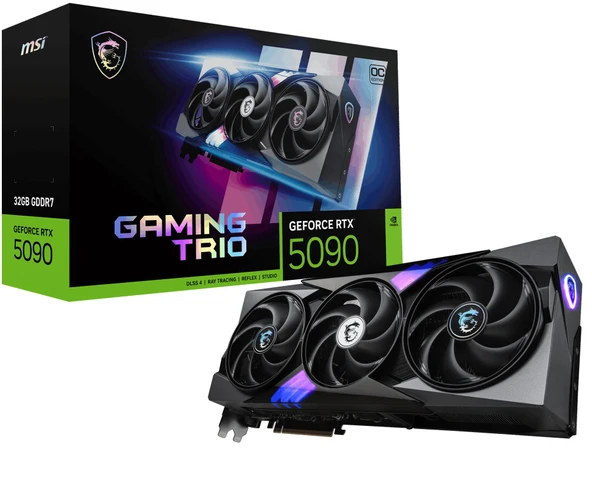 MSI GEFORCE RTX 5090 32G GAMING TRIO OC GDRR7 256 B DX12 PCIE 5.0 X16 (3XDP 1XHDMI) ürün görseli 1