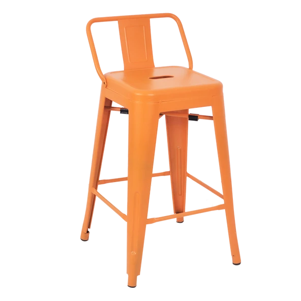 Tolix Sırtlı Yüksek Metal Tabure - 7