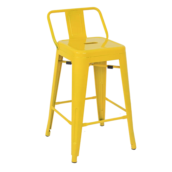 Tolix Sırtlı Yüksek Metal Tabure - 5