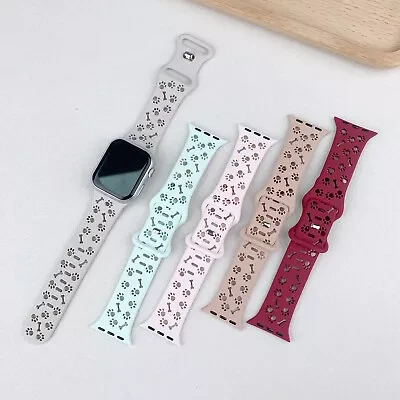 Apple Watch 42/44/45/46/49mm Kordon Kabartmalı Gonca Kiraz Silikon Kordon 2/3/4/5/6/se/7/8/9/10/ultra - 3