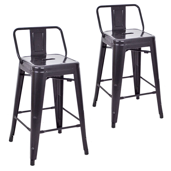 Tolix Sırtlı Yüksek Metal Tabure (2 Adet) - 6