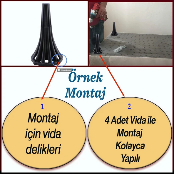 (4 ADET) İstanbul 16 cm Siyah Mobilya Kanepe Koltuk Tv Ünitesi Konsol Ayağı Ayak Ayakları - 4