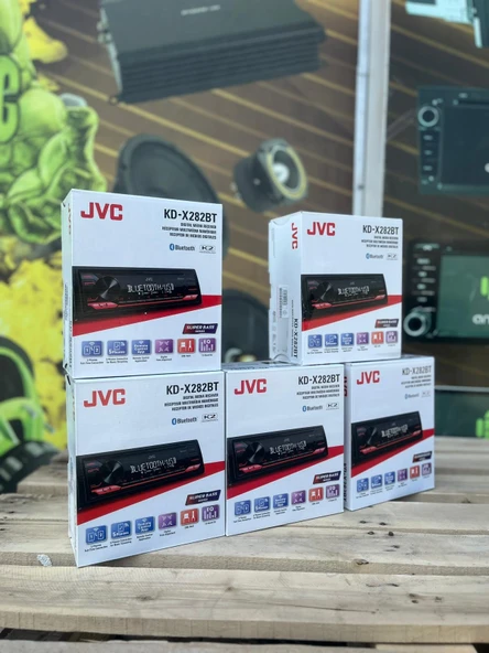 Jvc KD-X282bt amfi Çıkışlı Profesyonel tesisat teyibi Oto Teyp Bluetooth-Usb-Aux