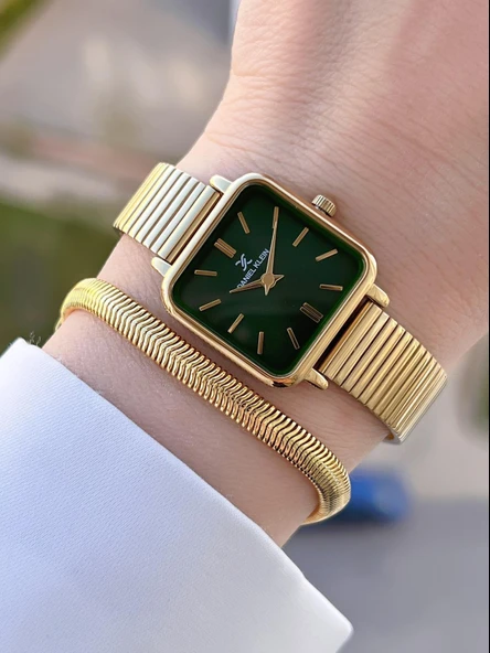 Daniel Klein Köşeli Kasa Çelik Kordon 2 Yıl Garantili 3 Atm Kadın Kol Saati+Bileklik BDK.10835.5 ürün görseli