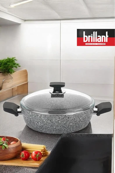 Lüks Granit 30 Cm Pilav Karnıyarık Tenceresi Yanmaz Yapışmaz Tencere - 1