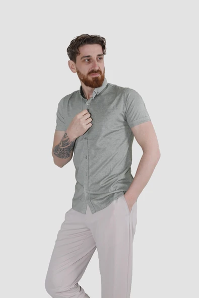 GLOBAY 2910-G HSK ERKEK GOMLEK-HAKİ HAKİ 3XL