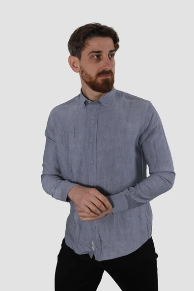 Erkek Pamuklu Relax Fit Yazlık Gömlek G5034-GRİ - 2