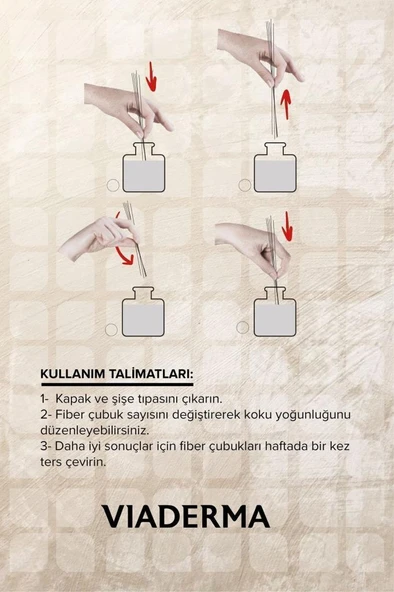 Viaderma Kare Şişe Japon Kiraz Esası Bambu Çubuklu Oda Kokusu 100 ml - 3