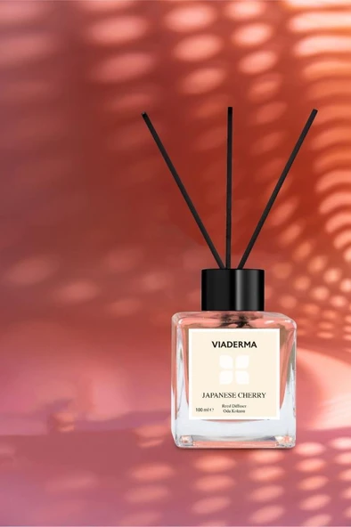 Viaderma Kare Şişe Japon Kiraz Esası Bambu Çubuklu Oda Kokusu 100 ml - 2