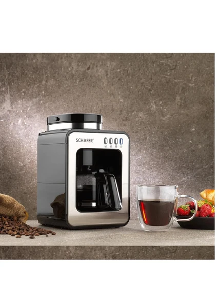 Schafer Barista Öğütücülü Filtre Kahve Makinesi-Siyah - 2