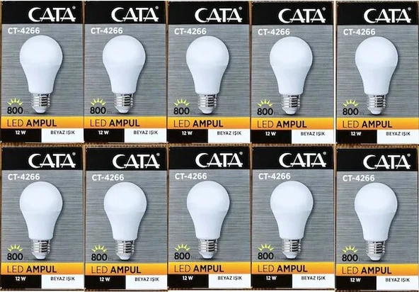 CATA 12W BEYAZ LED AMPUL-10 LU PAKET