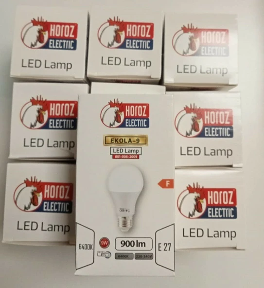 HOROZ EKOLA-9W BEYAZ LED AMPUL  10 LU PAKET