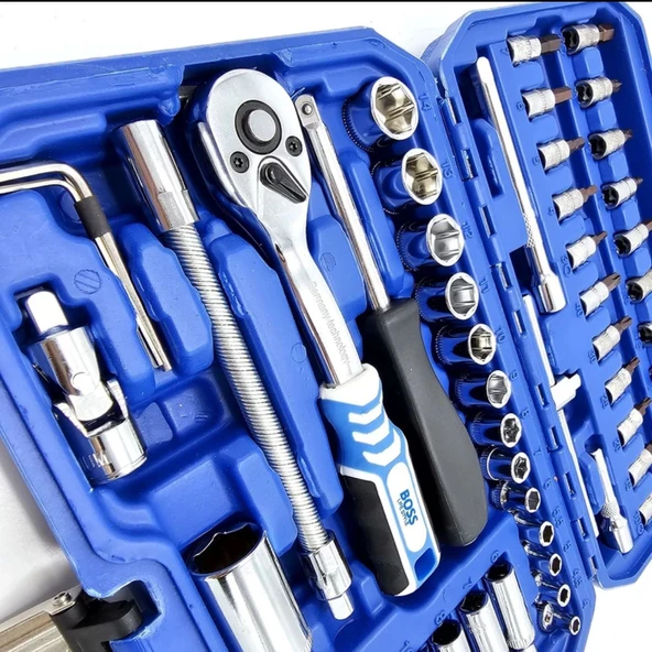 Boss 72 Dişli 53 Parça Lokma Takımı 1/4" KALİTE (Mavi Kutulu)