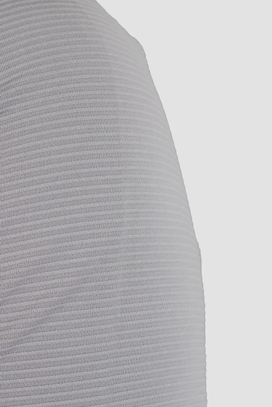Erkek Bisiklet Yaka Jakarlı Pamuklu Slim Fit Tişört 3185-TAŞ - 2