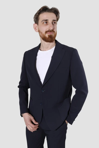 Erkek Jogger Slim Fit Takım Elbise RIGA-09-LACİVERT - 2