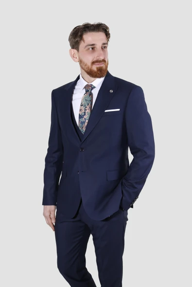 GLOBAY 1519-72 STM  TAKIM ELBISE-LACİVERT