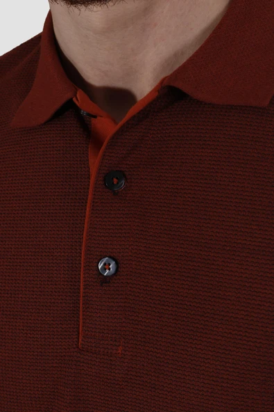 GLOBAY 3229Y HSK WF POLO YAKA T-SHIRT-KİREMİT - Resim 3