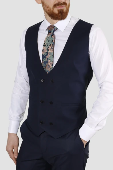 GLOBAY 1519-72 STM  TAKIM ELBISE-LACİVERT - 4